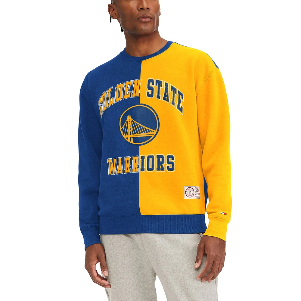 Sweat Tommy Jeans pour homme Royal/Jaune Golden State Warriors Keith Split Pullover