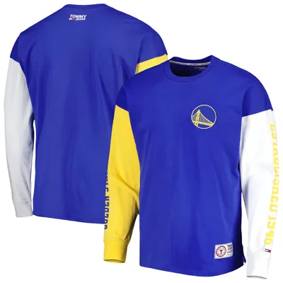 Golden State Warriors Tommy Jeans Richie Color Block Long Sleeve T-Shirt - Royal