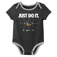 Ensemble de deux bodies Just Do It Nike Royal/Black Golden State Warriors pour nouveau-né