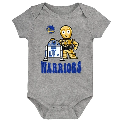 Body gris chiné pour nouveau-né et nourrisson Golden State Warriors Star Wars R2-D2 C-3PO Best Buds