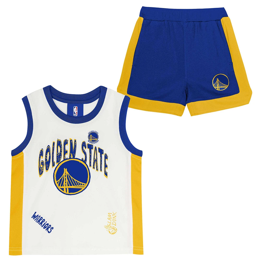 Ensemble débardeur et short en maille pour enfants d'âge préscolaire Golden State Warriors