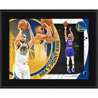 Plaque sublimée de Stephen Curry Golden State Warriors 10,5" x 13" NBA All-Time 3-Point Leader