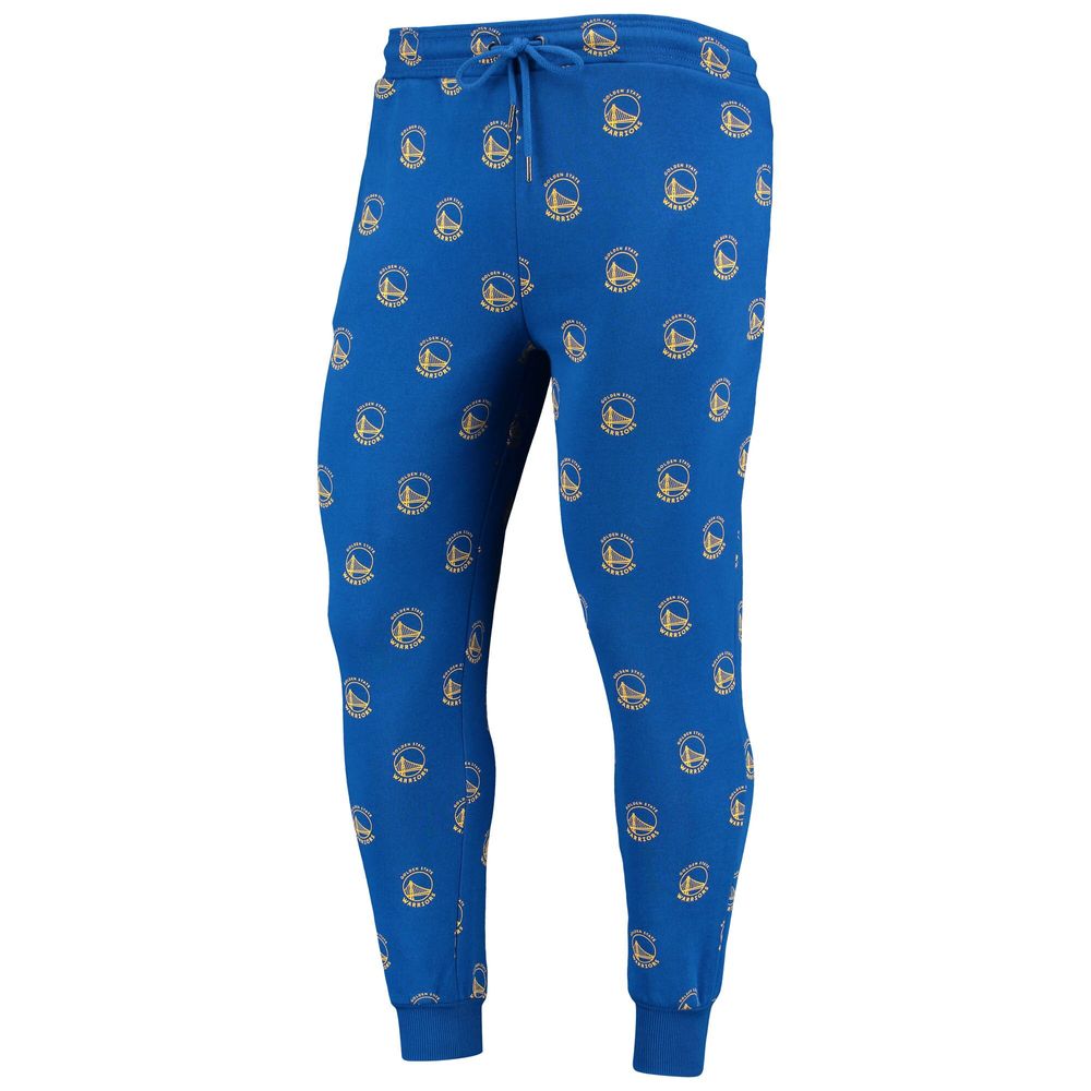 The Wild Collective Royal Golden State Warriors Allover Logo Jogger Pants