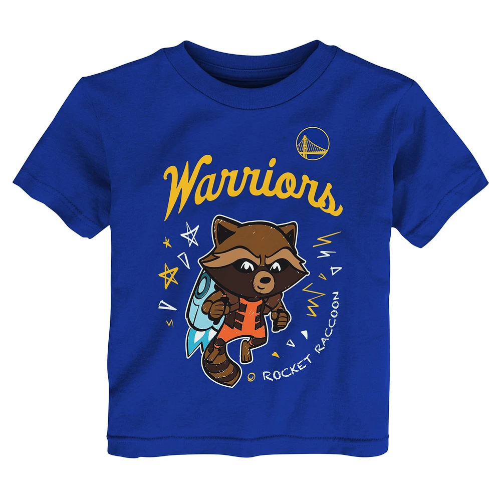 Ensemble t-shirt deux pièces pour tout-petits, gris chiné, Golden State Warriors, Les Gardiens de la Galaxie