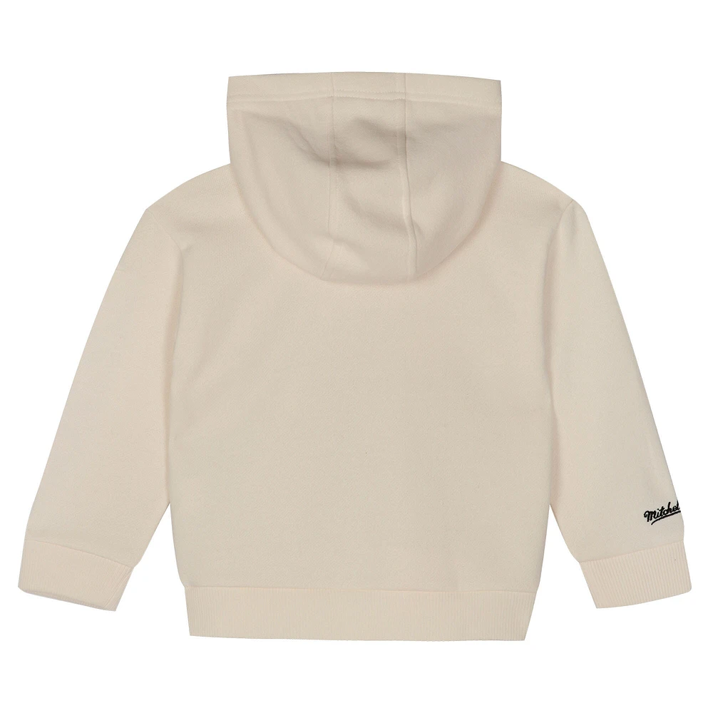 Ensemble sweat à capuche et pantalon surdimensionnés pour tout-petits Mitchell & Ness crème Golden State Warriors Hang Time