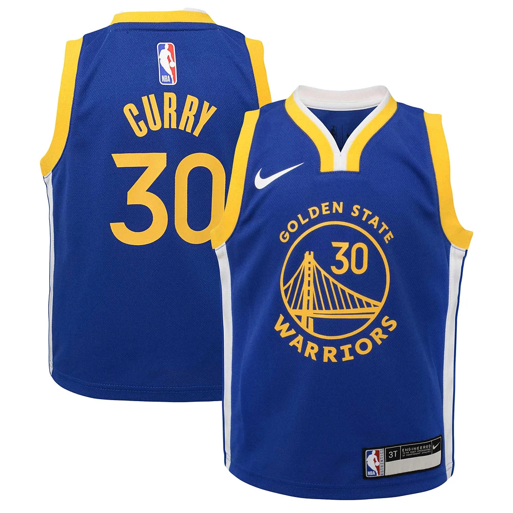 Maillot de joueur Nike Stephen Curry Royal Golden State Warriors Swingman pour tout-petit - Icon Edition