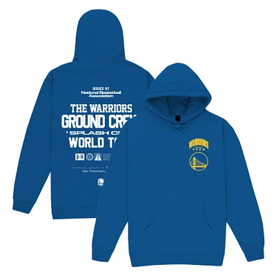 Unisex Bleacher Report x Mitchell & Ness Royal Golden State Warriors Backstage Crew Pullover Hoodie