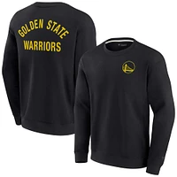 Sweat-shirt unisexe fanatiques noir Golden State Warriors super doux