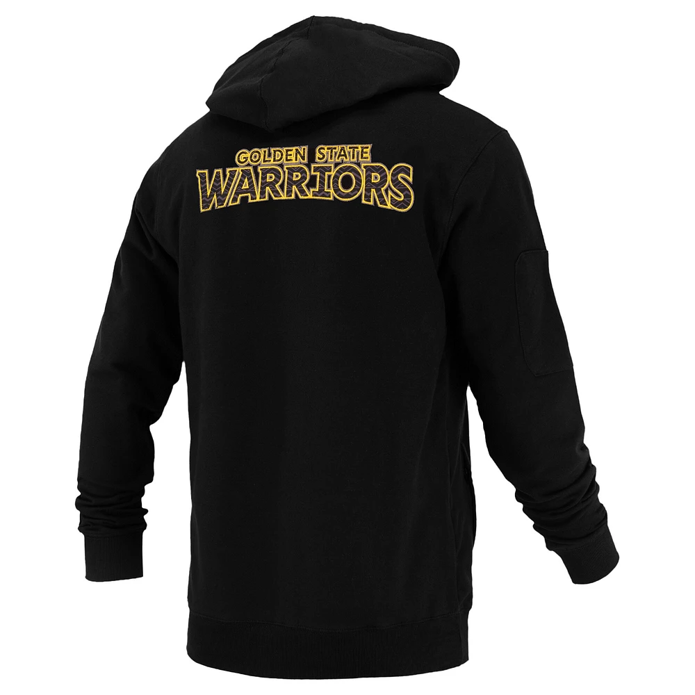 Sweat à capuche unisexe FISLL noir Golden State Warriors Logoman Shadow Collection