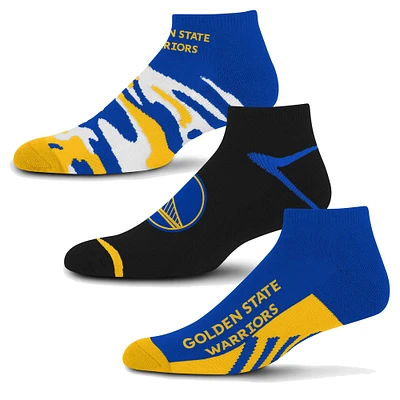 Unisex For Bare Feet Golden State Warriors Camo Boom 3-Pack Ankle Sock Set