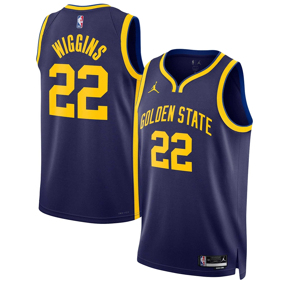 Unisexe Jordan Brand Andrew Wiggins Navy 2022/23 Golden State Warriors Swingman Jersey - Statement Edition