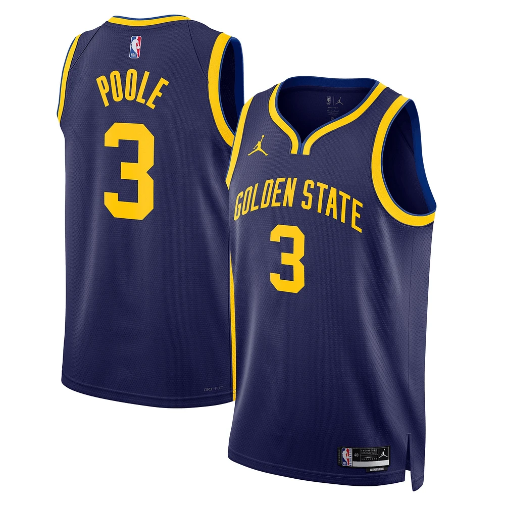 Unisexe Jordan Brand Maillot Poole Navy Golden State Warriors Swingman - Statement Edition