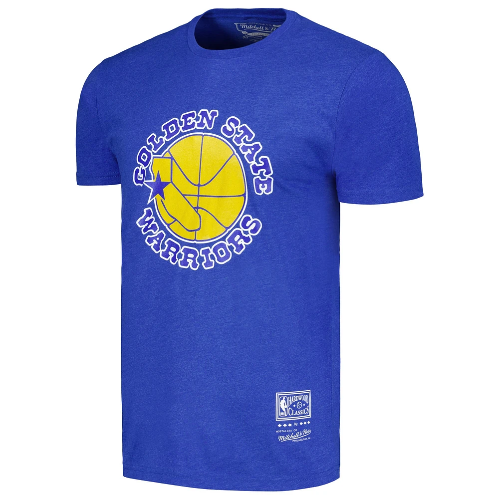 T-shirt unisexe avec logo Mitchell & Ness Royal Golden State Warriors Hardwood Classics MVP