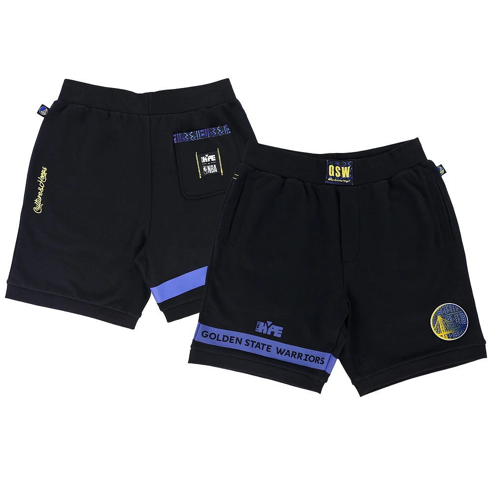 Unisex NBA x Two Hype  Black Golden State Warriors Culture & Hoops Premium Classic Fleece Shorts