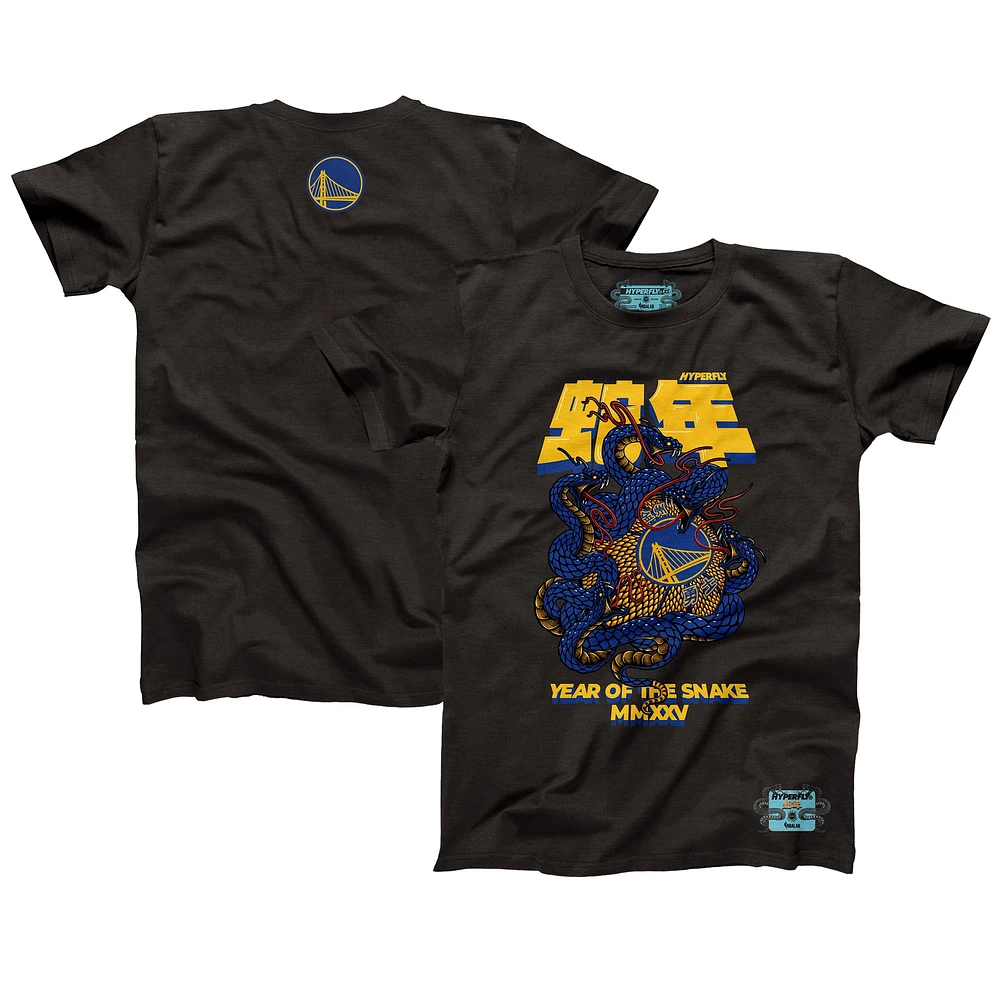 Unisex NBALab x Hyperfly Heather Black Golden State Warriors Year of the Snake Lunar New Collection T-Shirt