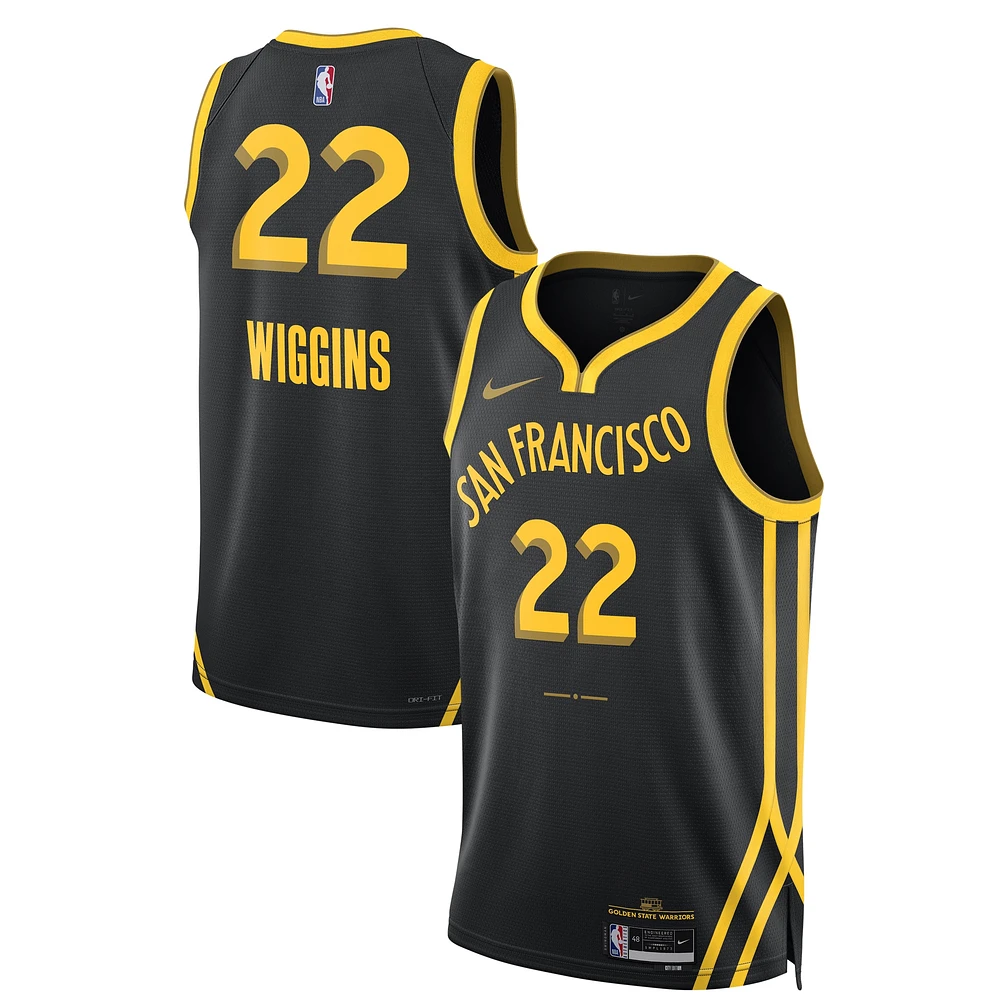 Maillot unisexe Nike Andrew Wiggins noir Golden State Warriors 2023/24 Swingman - City Edition