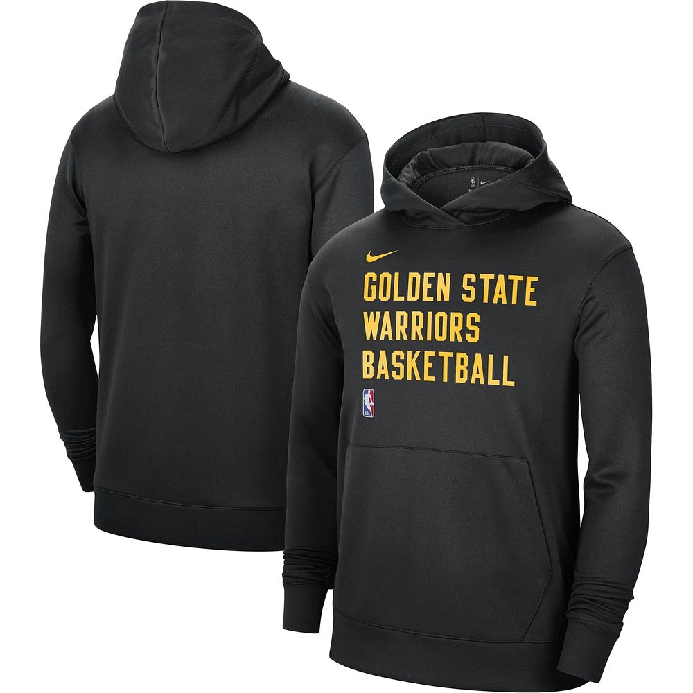 Sweat à capuche unisexe Nike Golden State Warriors 2023/24 Performance Spotlight On-Court Practice Pullover Noir