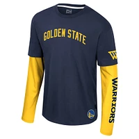 Unisex Stadium Essentials Navy Golden State Warriors Spectator 2fer Long Sleeve  T-Shirt