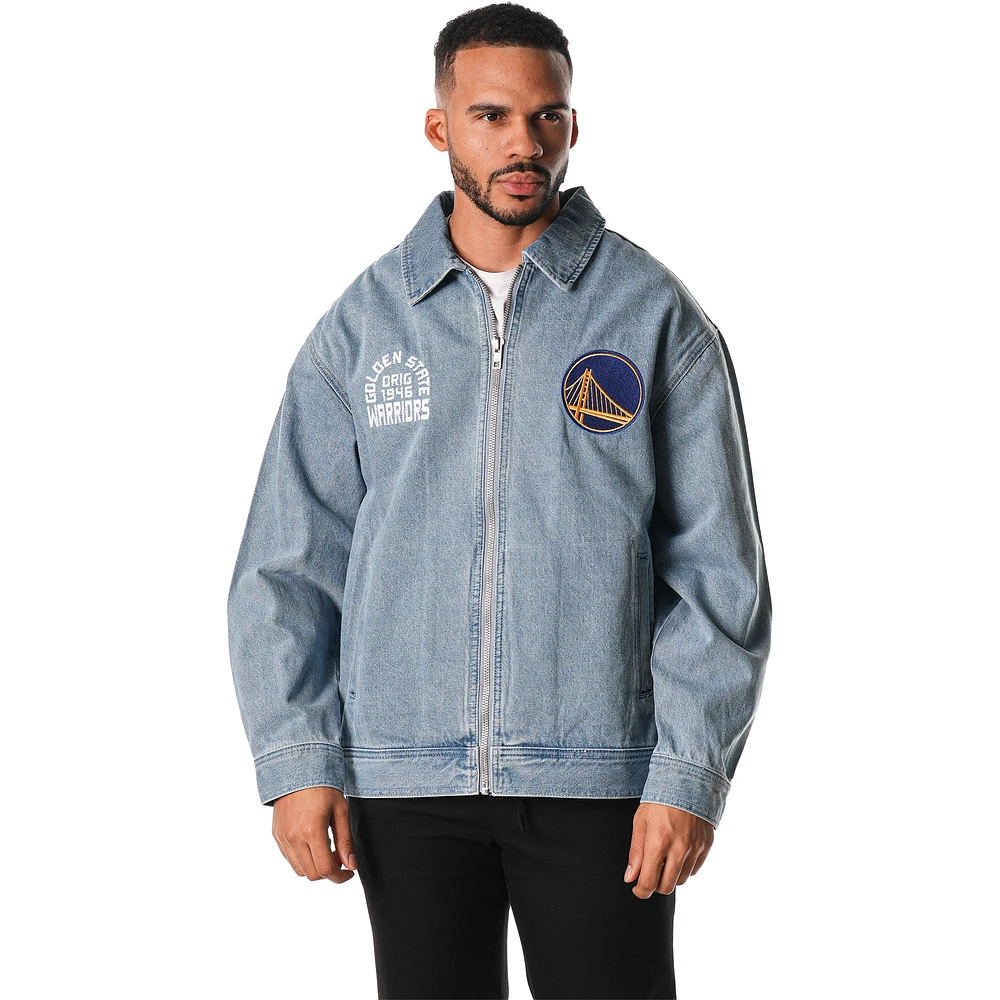 Veste en jean unisexe à fermeture éclair intégrale Golden State Warriors de The Wild Collective