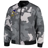 Veste unisexe The Wild Collective Golden State Warriors Camo Bomber entièrement zippée, grise