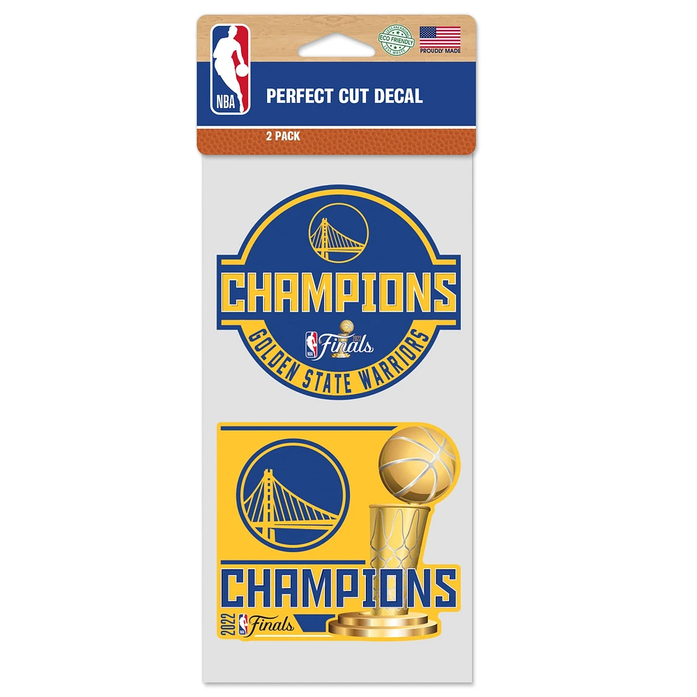 WinCraft Golden State Warriors 2022 NBA Finals Champions Lot de 2 décalcomanies 10,2 x 20,3 cm