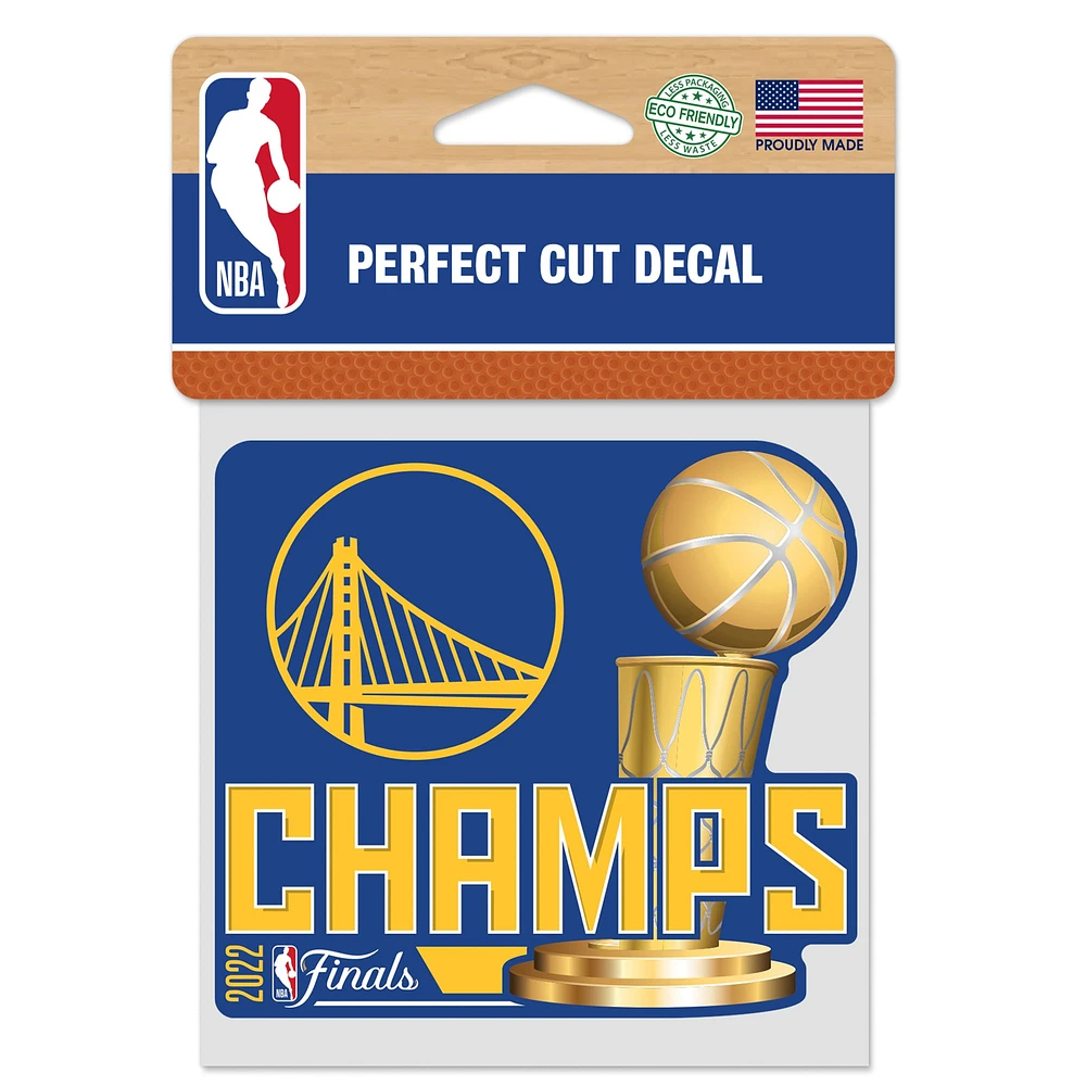 WinCraft Golden State Warriors 2022 NBA Finals Champions 4'' x 4'' Perfect Cut Decal