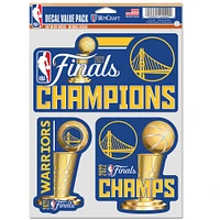 WinCraft Golden State Warriors 2022 NBA Finals Champions 5,5 '' x 7,75 '' Trophy Fan Lot de 3 décalcomanies