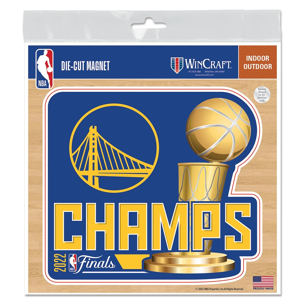 WinCraft Golden State Warriors 2022 Champions de la finale de la NBA 15,2 x 15,2 cm Aimant en vinyle pour intérieur/extérieur