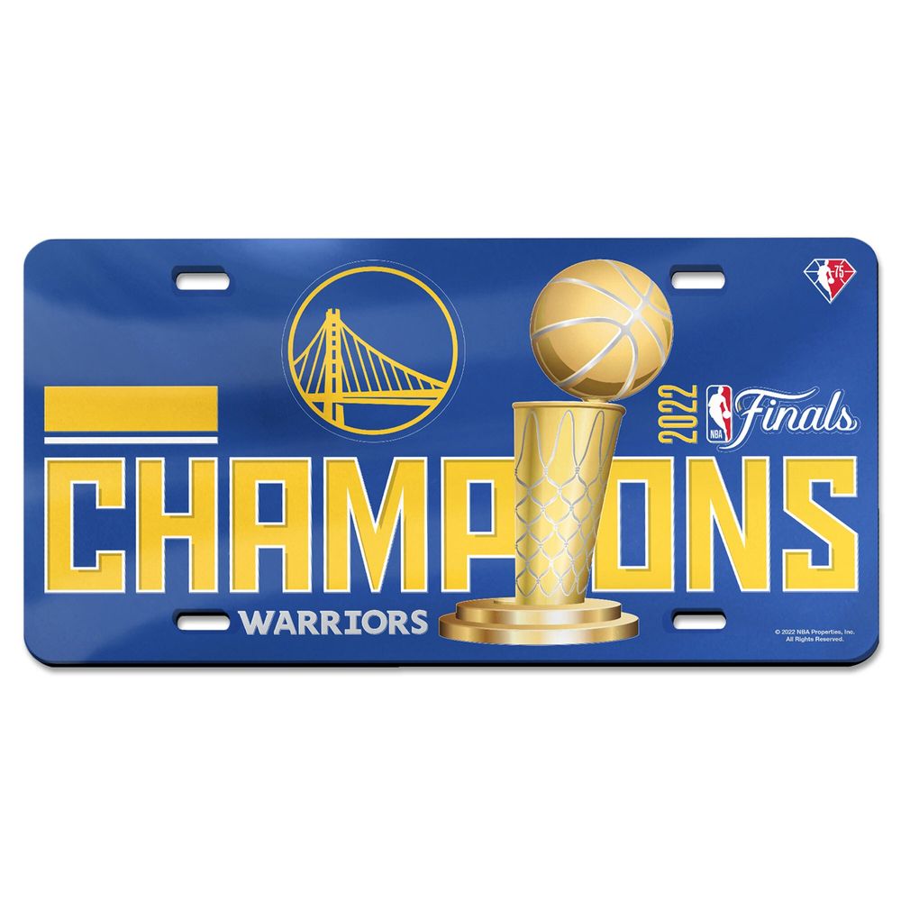 WinCraft Golden State Warriors 2022 NBA Finals Champions Logo Metallic Laser Cut Acrylic License Plate