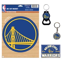 Lot de 4 porte-clés et aimants WinCraft Golden State Warriors