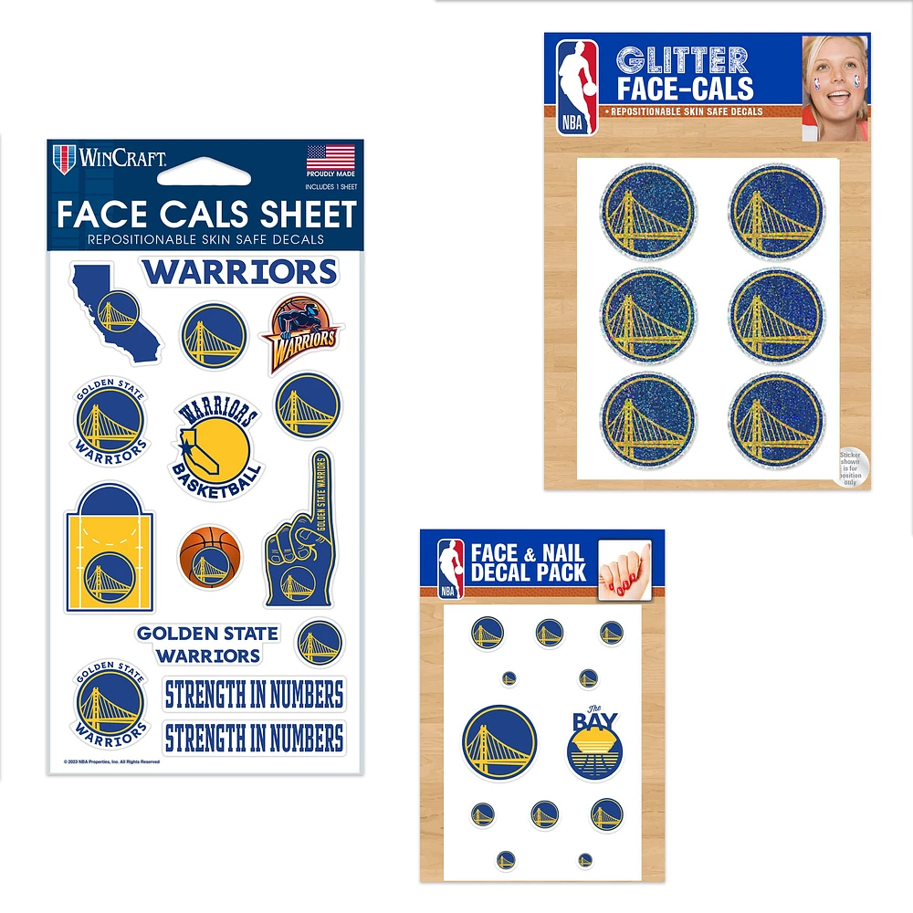 WinCraft Golden State Warriors 4" x 7" Waterless Tattoos Set