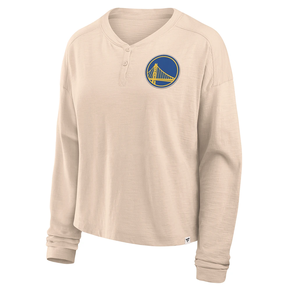 T-shirt à manches longues Fanatics Natural Golden State Warriors Boxed Out Drop Fashion pour femmes
