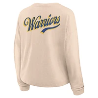 T-shirt à manches longues Fanatics Natural Golden State Warriors Boxed Out Drop Fashion pour femmes