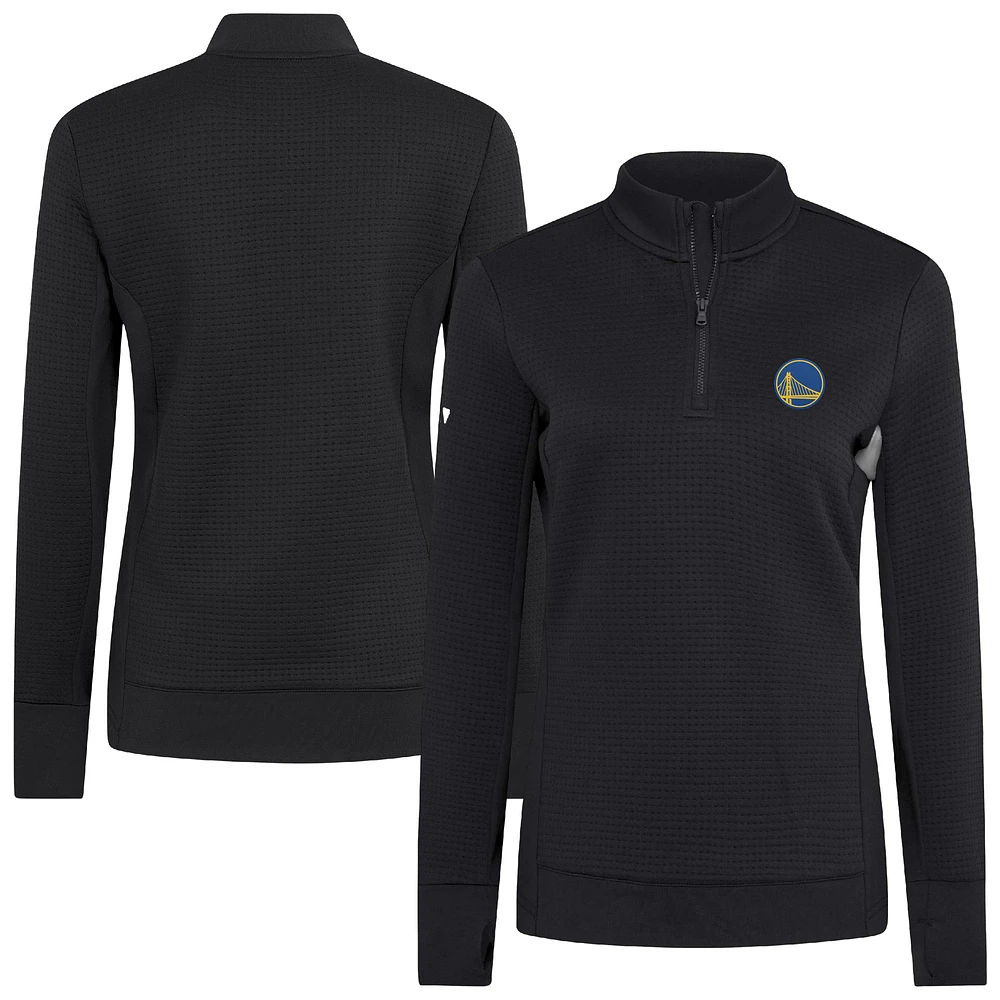 Women's Levelwear  Black Golden State Warriors Cushion Quarter-Zip Pullover