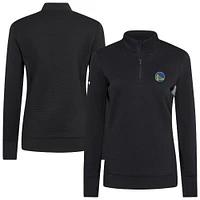 Women's Levelwear  Black Golden State Warriors Cushion Quarter-Zip Pullover