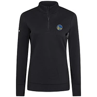 Women's Levelwear  Black Golden State Warriors Cushion Quarter-Zip Pullover