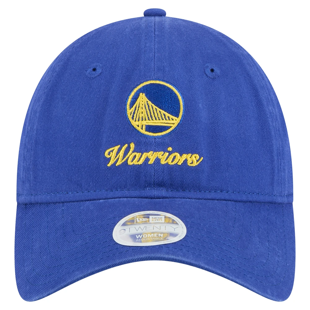 Casquette ajustable New Era Royal Golden State Warriors Gameday Preppy 9TWENTY pour femme