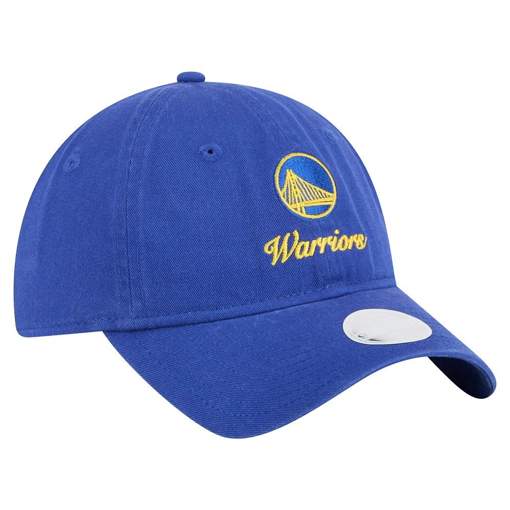 Casquette ajustable New Era Royal Golden State Warriors Gameday Preppy 9TWENTY pour femme