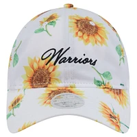 Women's New Era  White Golden State Warriors Adventure Flower 9TWENTY Adjustable Hat