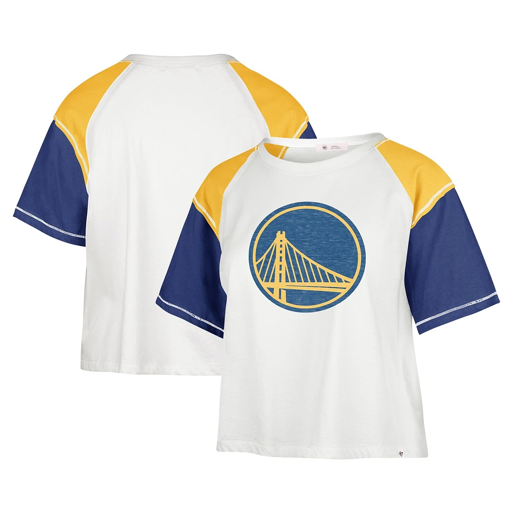 T-shirt court '47 crème Golden State Warriors Premier Raglan pour femmes