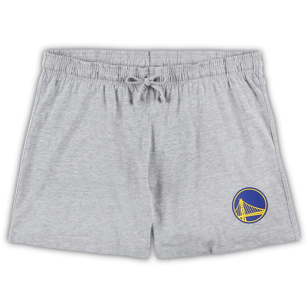 Concepts Sport T-shirt à manches longues et short taille plus Los Angeles Lakers doré/gris chiné pour femme