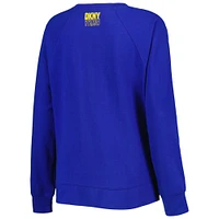 Sweat-shirt à manches raglan DKNY Sport Royal Golden State Warriors Regina pour femme