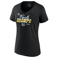 Women's Fanatics Black Golden State Warriors 2022 NBA Finals Champions Forward Roster Signature V-Neck T-Shirt