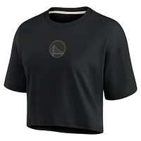 Women's Fanatics Black Golden State Warriors Elements Super Soft Boxy Cropped T-Shirt