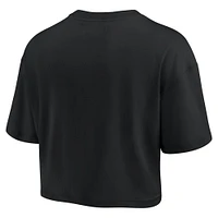Women's Fanatics Black Golden State Warriors Elements Super Soft Boxy Cropped T-Shirt