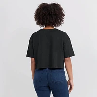 Women's Fanatics Black Golden State Warriors Elements Super Soft Boxy Cropped T-Shirt