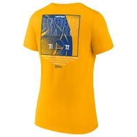 Women's Fanatics Gold Golden State Warriors 2022 Western Conference Champions Balanced Attack Roster V-Neck T-Shirt