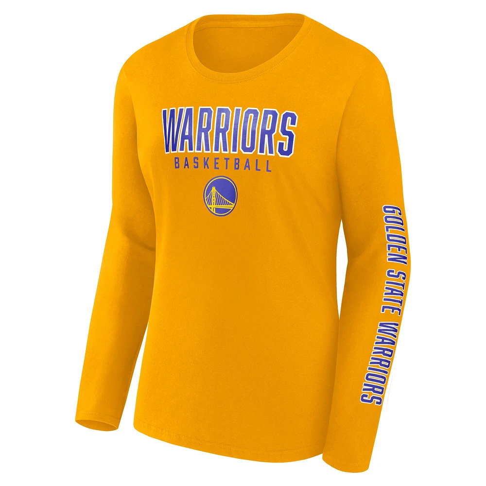 Women's Fanatics Gold Golden State Warriors Top Baller Long Sleeve T-Shirt
