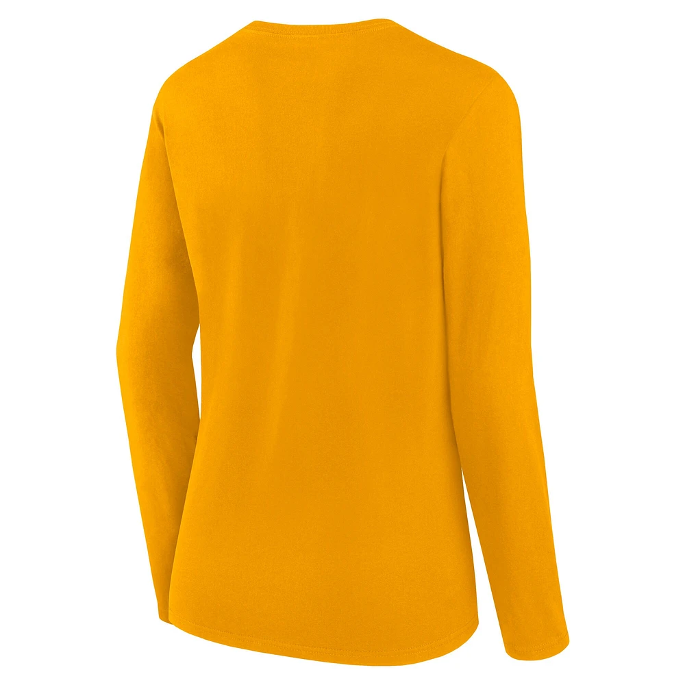 Women's Fanatics Gold Golden State Warriors Top Baller Long Sleeve T-Shirt