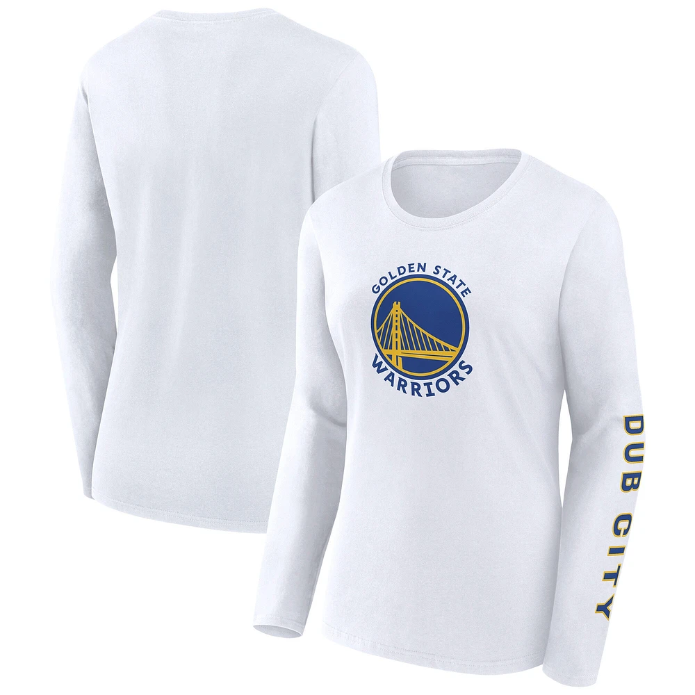 Women's Fanatics White Golden State Warriors Long Sleeve T-Shirt